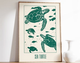 Sea Turtle Art Print, National Turtle Day Poster