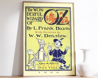 Zauberer von Oz Vintage Buch Cover Kunstdruck, Dorothy