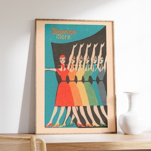 Impresión de bailarina vintage, póster de bailarina, póster de caja de cerillas vintage, arte de pared femenino, póster de cita más inspiradora de danza, idea de regalo para amantes de la danza