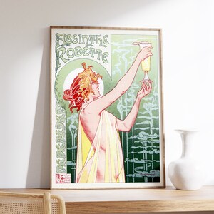 Absinthe Robette Vintage Poster, Alcohol Drink Print, Art Deco, Advertisement Print, Large Wall Art Print, Room Decor, liqueur Poster