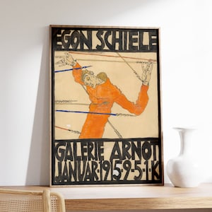 Egon Schiele Vintage Poster Print, Galerie Arnot, Art Nouveau, Egon Schiele Exhibition Poster, Egon Schiele Art, Gallery Exhibition Print