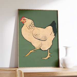 Stampa vintage di pollame, Illustrazione di pollame, Poster di pollo, Stampa artistica di pollo, Regalo a tema pollo, Regalo a tema gallina, Stampa fattoria, Agricoltura