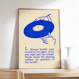 Record label Poster, Music Label Print, Vinyl Record Poster, Trendy Music Poster, Music lover&#39;s gift, Large Wall Art, Retro Print