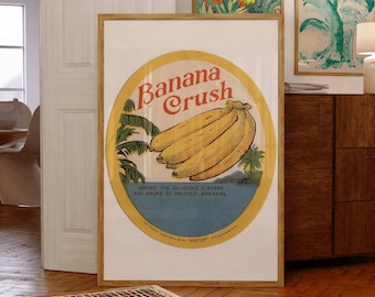 Funny Banana Kitchen Print, Banana Wall Art, Banana Vintage Poster, Banana Room Decor, Vintage Kitchen Wall Art, Food Poster, Fruits Print