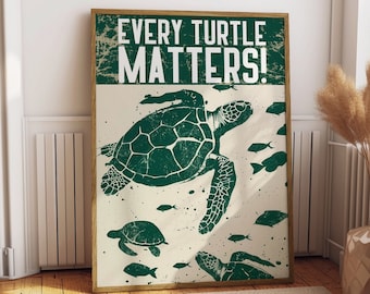 Sea Turtle Art Print, National Turtle Day Poster