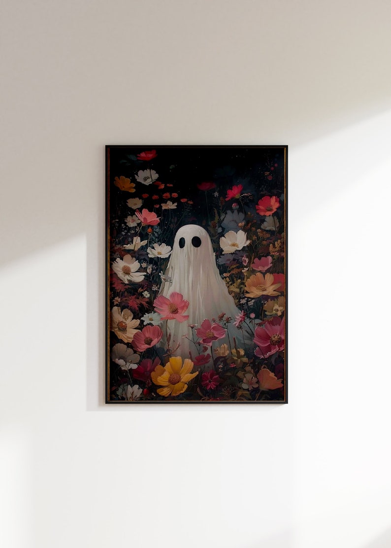 Ghost In A Field Of Wildflowers Box Frame Picture main image 1