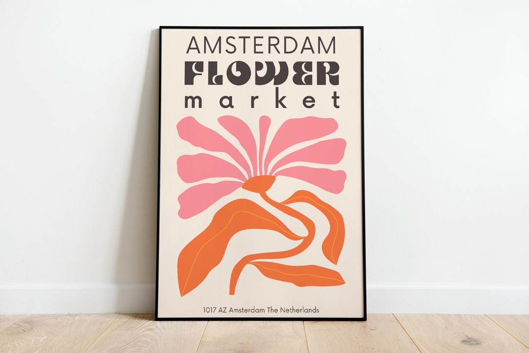 Amsterdam Flower Market Poster, Abstract Floral Wall Art - Etsy