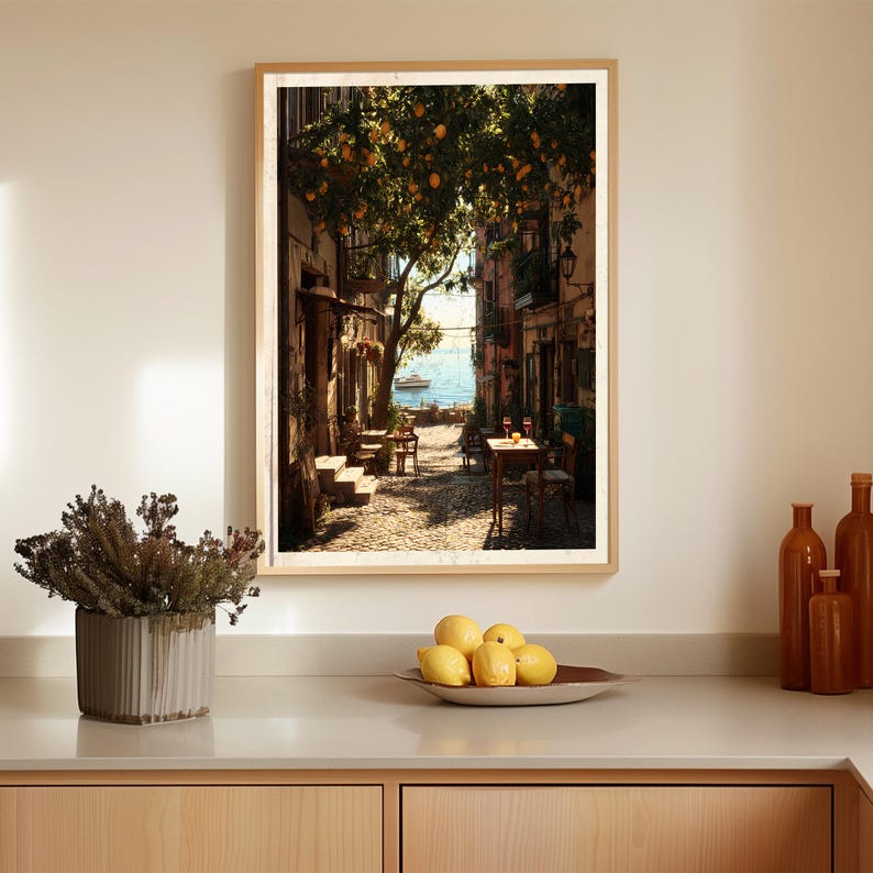 Vintage Italian Lemon Tree Print, Botanical Street Scene Poster image 9