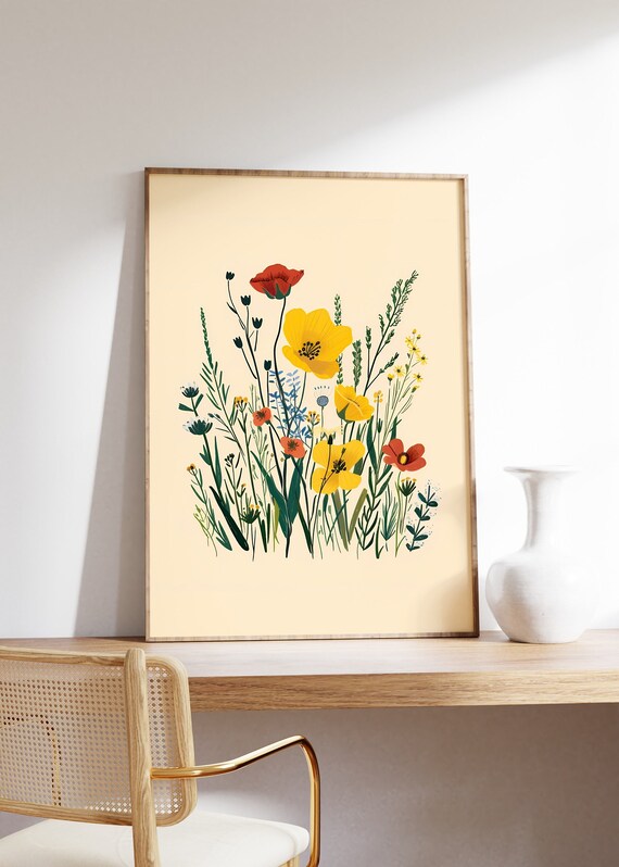 Wildflower Art Print, Educational Floral Poster