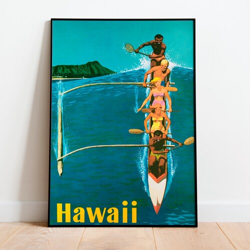 HAWAII TRAVEL POSTER Vintage Travel Poster Surf Art Retro - Etsy