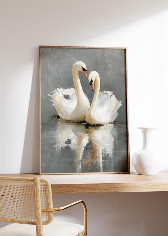 アートポスター　SWAN アートポスター SWAN HSHYXARTYX Canvas Painting Poster and Print