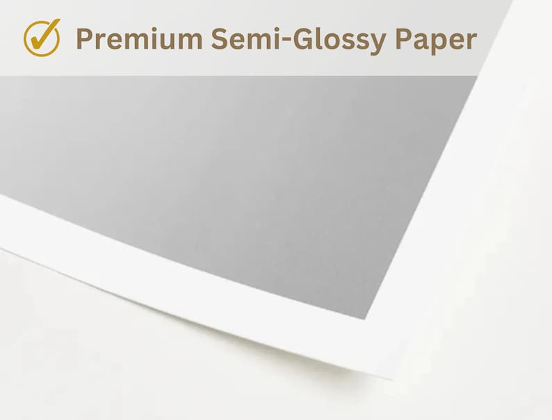 K&ouml;nnte beinhalten: Nahaufnahme eines wei&szlig;en, halbgl&auml;nzenden Papiers mit einem H&auml;kchen und dem Text "Premium Semi-Glossy Paper".