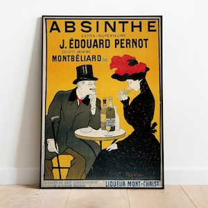 Absinth J. Edouard Pernot Vintage Poster, Art Deco, Vintage Print, Bunte Wandkunst, Großes Wandbild, Dekoration, Retro Absinth Poster
