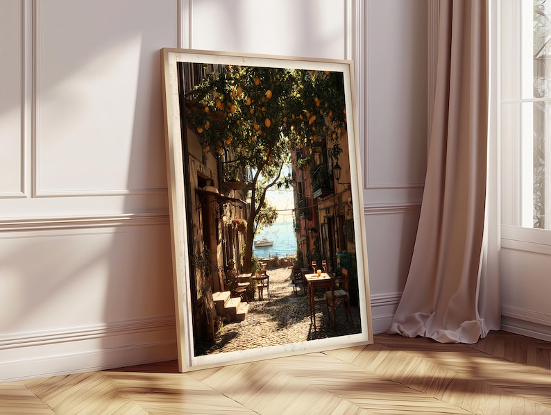 Vintage Italian Lemon Tree Print, Botanical Street Scene Poster image 13