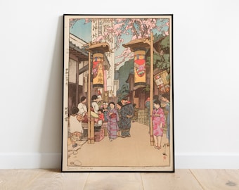 Hiroshi Yoshida Vintage Japanese Art Print, Colorful Asian Decor