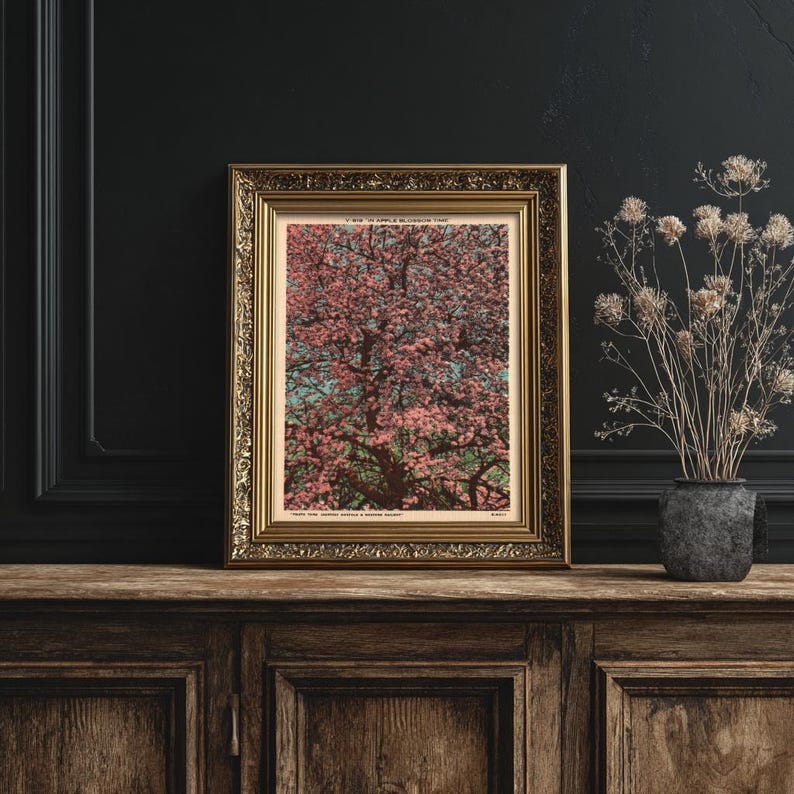 Vintage Apple Blossom Poster, Cottagecore Floral Botanical Print ...