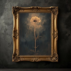 Impressão de flores temperamentais, impressão floral vintage, arte de parede botânica temperamental, decoração rústica para casa, impressão botânica escura, academia escura, estética escura