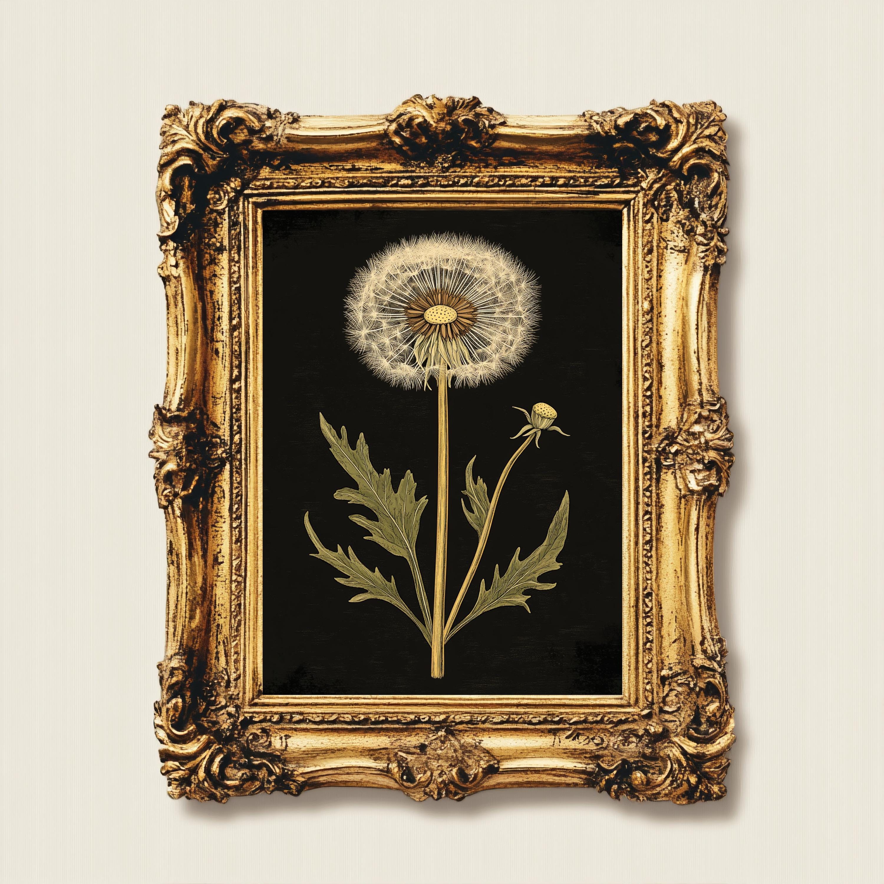 Vintage Dandelion Print, Dark Academia Wall Art, Farmhouse Decor - Etsy