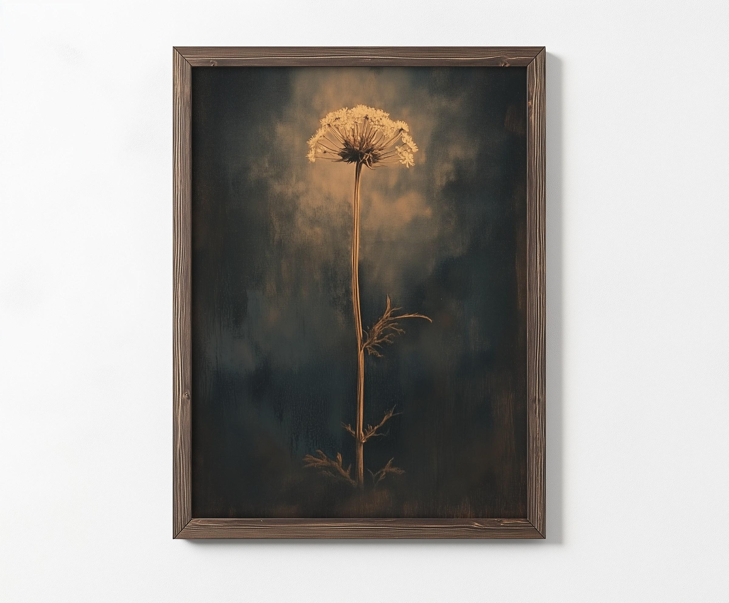 Moody Flower Print, Vintage Floral Print, Moody Botanical Wall Art ...