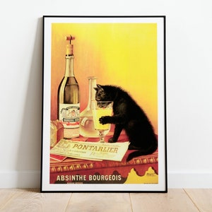 Absinth Bourgeois Vintage Poster, Art Deco, Vintage Print, Bunte Wandkunst, Großes Wandbild, Dekoration, Retro Absinth Bourgeois Poster