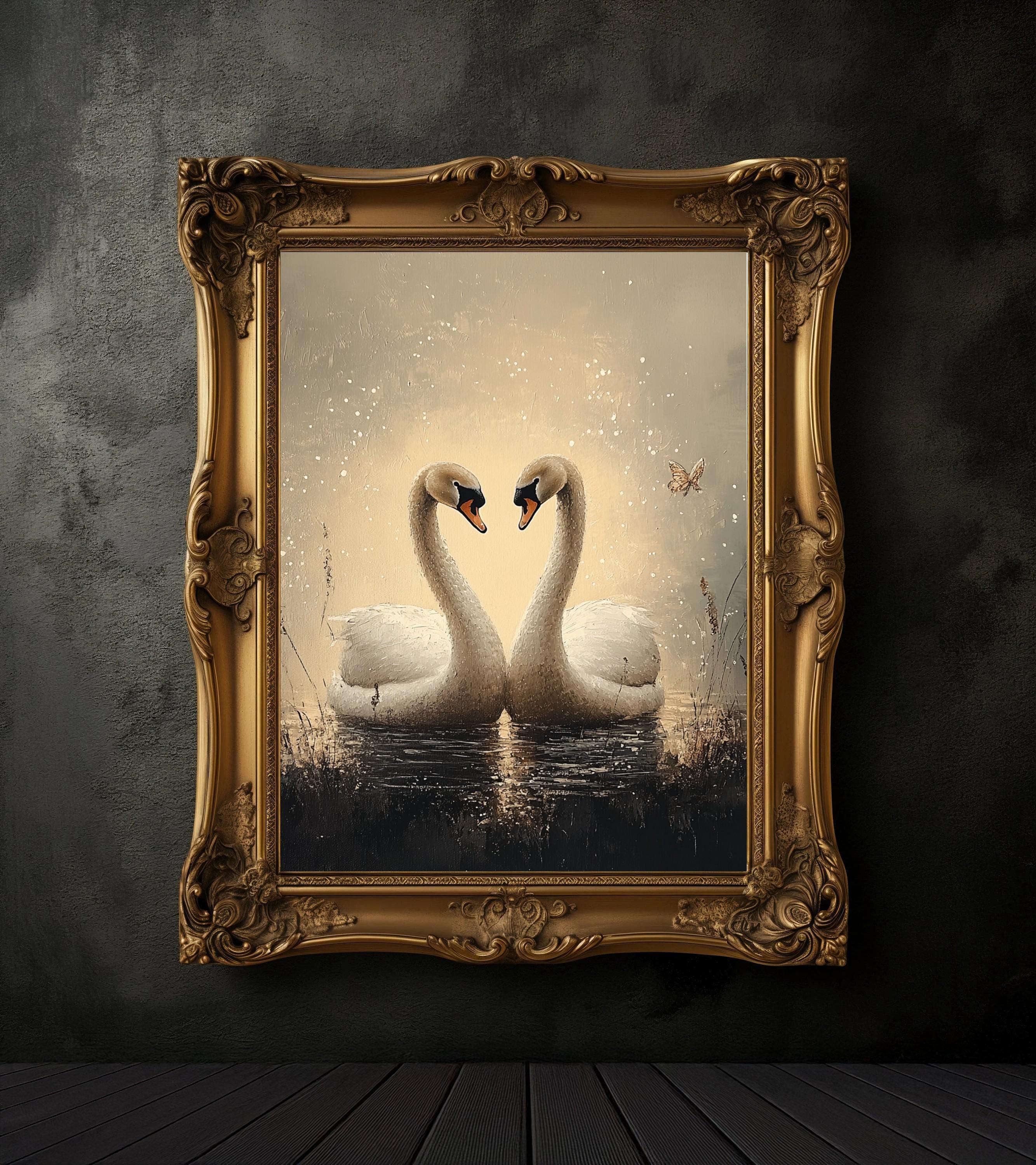 Two Swans Art Print, Victorian Gothic Home Decor - Etsy