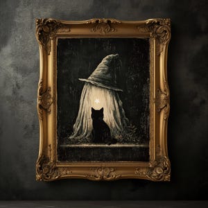 A Ghost Holding a Glowing Star Print, Halloween Art Poster, Spooky Ghost Wall Art, Fall Decoration, Halloween Wall Decor, Dark Academia