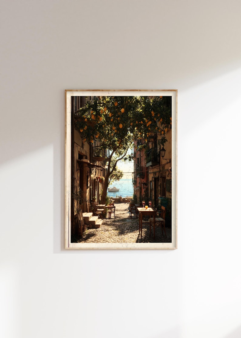 Vintage Italian Lemon Tree Print, Botanical Street Scene Poster image 2