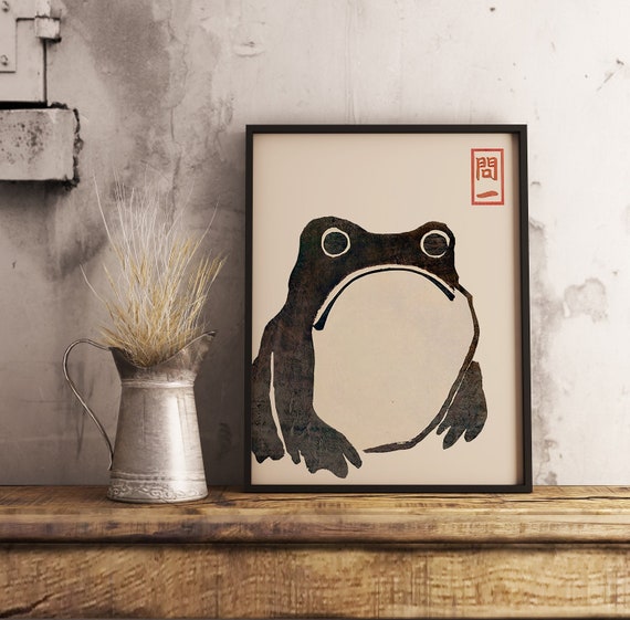 Matsumoto Hoji Frog Vintage Japanese Poster, Art Deco, Vintage Print, Colorful Wall Art, Large Wall Art Print, Decor, Funny Animal Print