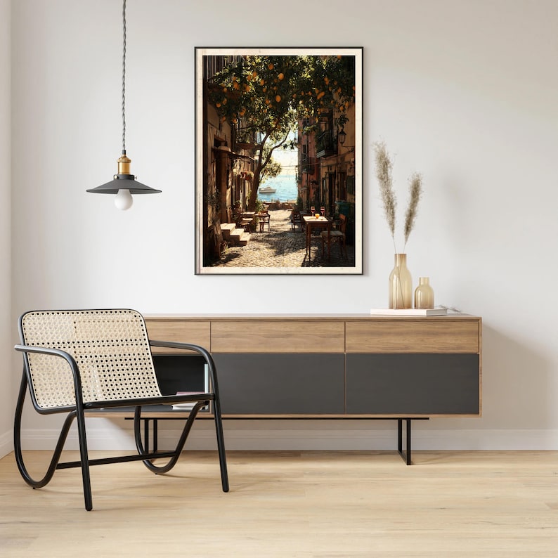 Vintage Italian Lemon Tree Print, Botanical Street Scene Poster image 12