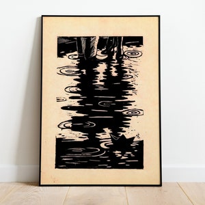 Paar im Regen Romantischer Druck, Schwarz Weiß Poster, Vintage Romantisches Schlafzimmer Dekor, Romantische Wand Kunst, Paar Poster, Raumdekor,