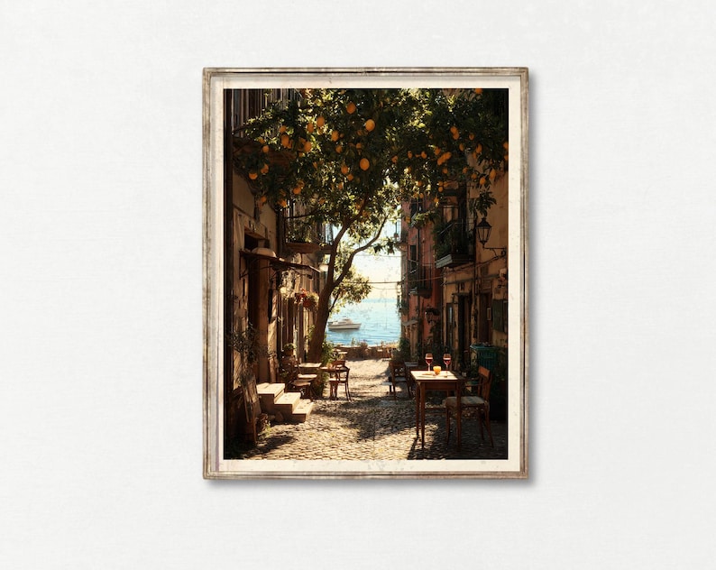 Vintage Italian Lemon Tree Print, Botanical Street Scene Poster image 3