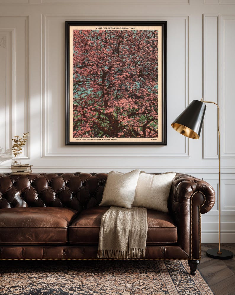 Vintage Apple Blossom Poster, Cottagecore Floral Botanical Print ...