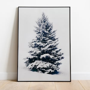 Christmas Tree Poster, Winter Wall Art, Pine Tree Print, Pine Tree Art, Winter Landscape, Christmas Wall Decoration, Christmas Art