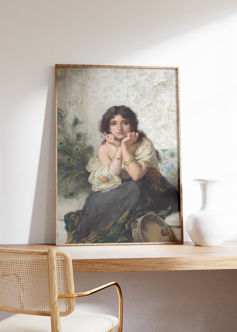 The Tambourine Girl by Gaetano De Martini Vintage 19th Etsy