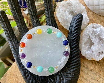 7 Chakra Bracelet- Chakra Healing (8mm) - Third Eye - Crown - Solar - Sacral - Throat - Heart  - crystal healing - Quartz