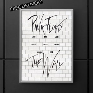 Pink Floyd Another Brick in the Wall (Part 2) White Heart Song Lyric Art  Print