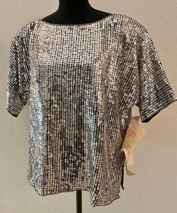 Vtg 1970s Sequin new with tags Disco Top by Jewel 