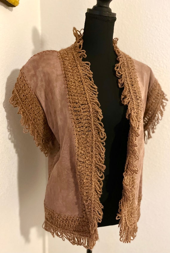 1970s Leather and Knit Vest by LeRoy