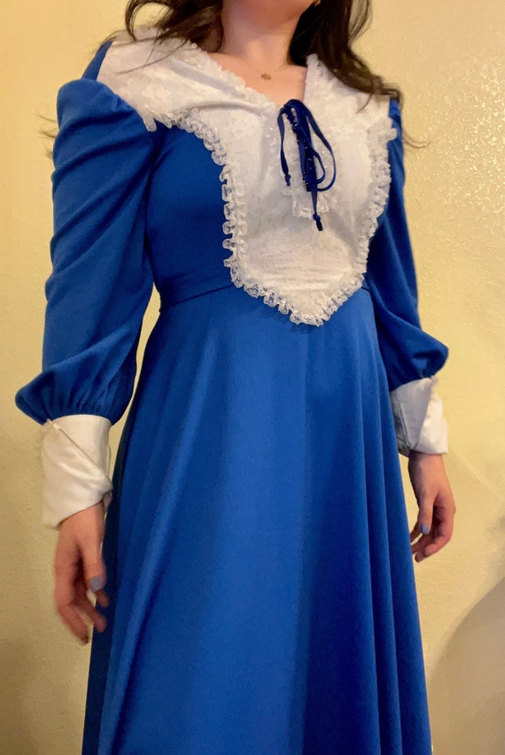 80’s Denim Cottagecore Lace Dress by to be seen