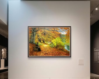 Hand-Painted Autumn Forest Oil Painting: Impressionist Landscape Wall Art