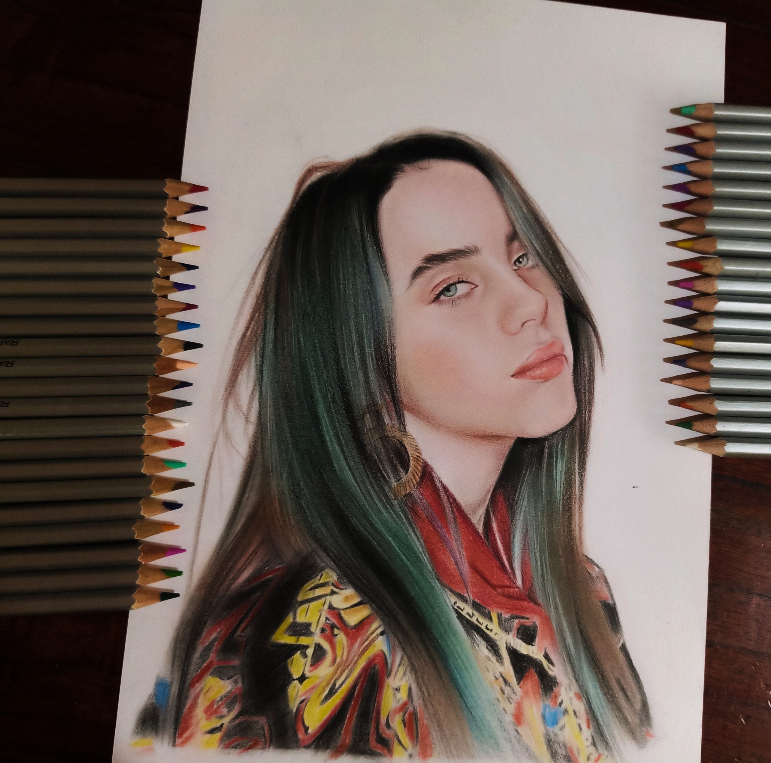 Dessin Crayon De Couleur Réaliste Dessin de portrait réaliste au crayon couleur Portrait de - Etsy France