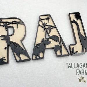 Dinosaur Wall Letters | Nursery Wall Decor | Childrens Wall Letters | T Rex Theme Decor