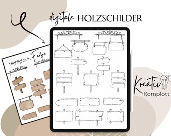Wooden signs, digital sketchnotes, goodnotes, digital stickers, text containers, digital mail, worksheet crafter, worksheet generator