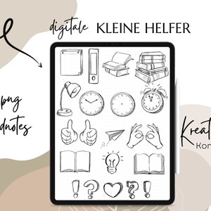 Little helpers, digital sketch notes, good notes, digital stickers, symbols, office supplies, worksheet crafter, worksheet generator