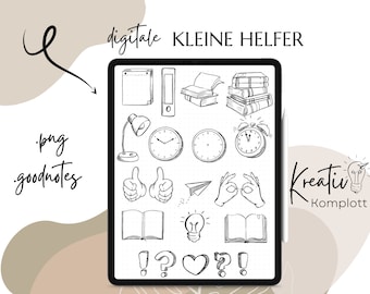 Little helpers, digital sketch notes, good notes, digital stickers, symbols, office supplies, worksheet crafter, worksheet generator