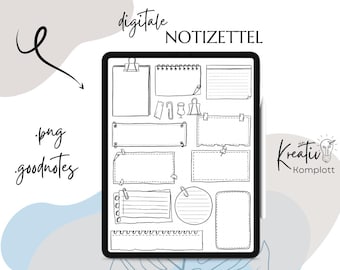Digital sketchnotes, GoodNotes, digital stickers, notes, note banners, text containers, digital post its, create worksheets