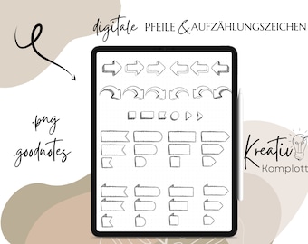 Arrows, Bullets, Digital sketchnotes, GoodNotes, Digital stickers
