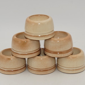 Friesland Ceracron BAMBOO EGG CUPS SET OF 6. Ceramic tableware beige country house