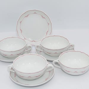4 SOUP CUPS Hutschenreuther Maria Theresia Mainau Soup Cups Set Hutschenreuther Mainau Soup Cups Mainau Hutschenreuther