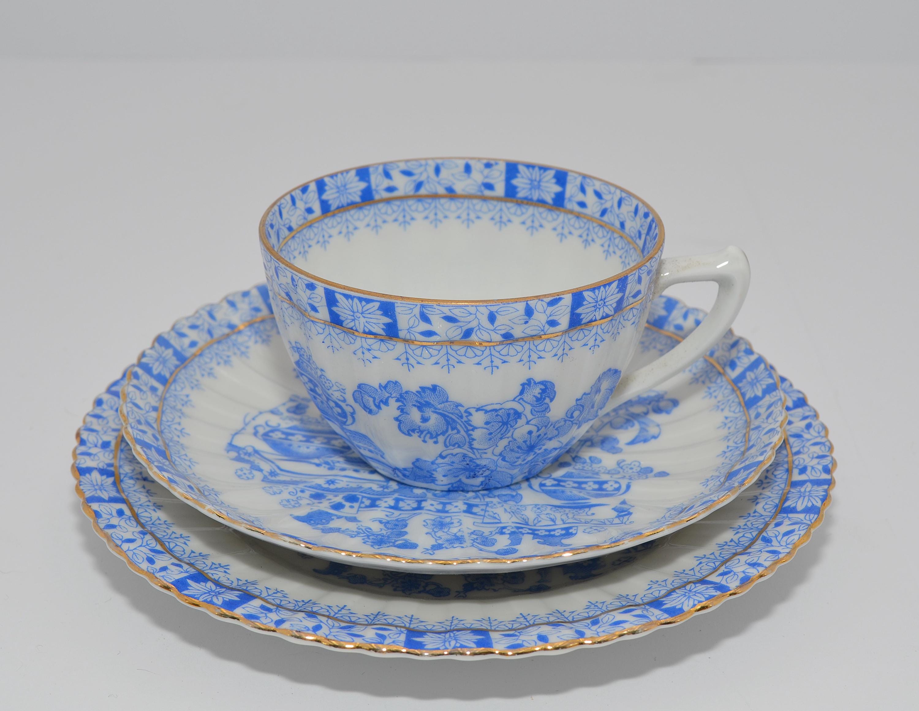 Echt Tuppack China Blau Tiefenfurt Kaffeegedeck , 30er schlesische Porzellan Kaffeeset China blau , Tuppack Schlesien Porzellan Gedeck